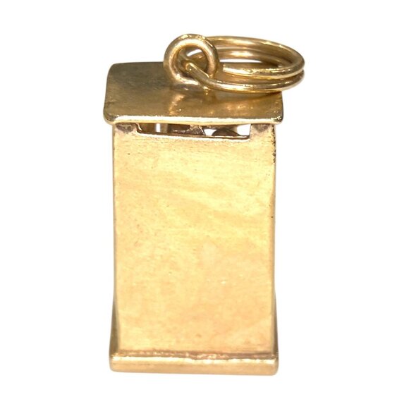 Vintage 14K Gold Articulating Phone Booth Charm Pendant - Picture 4 of 7